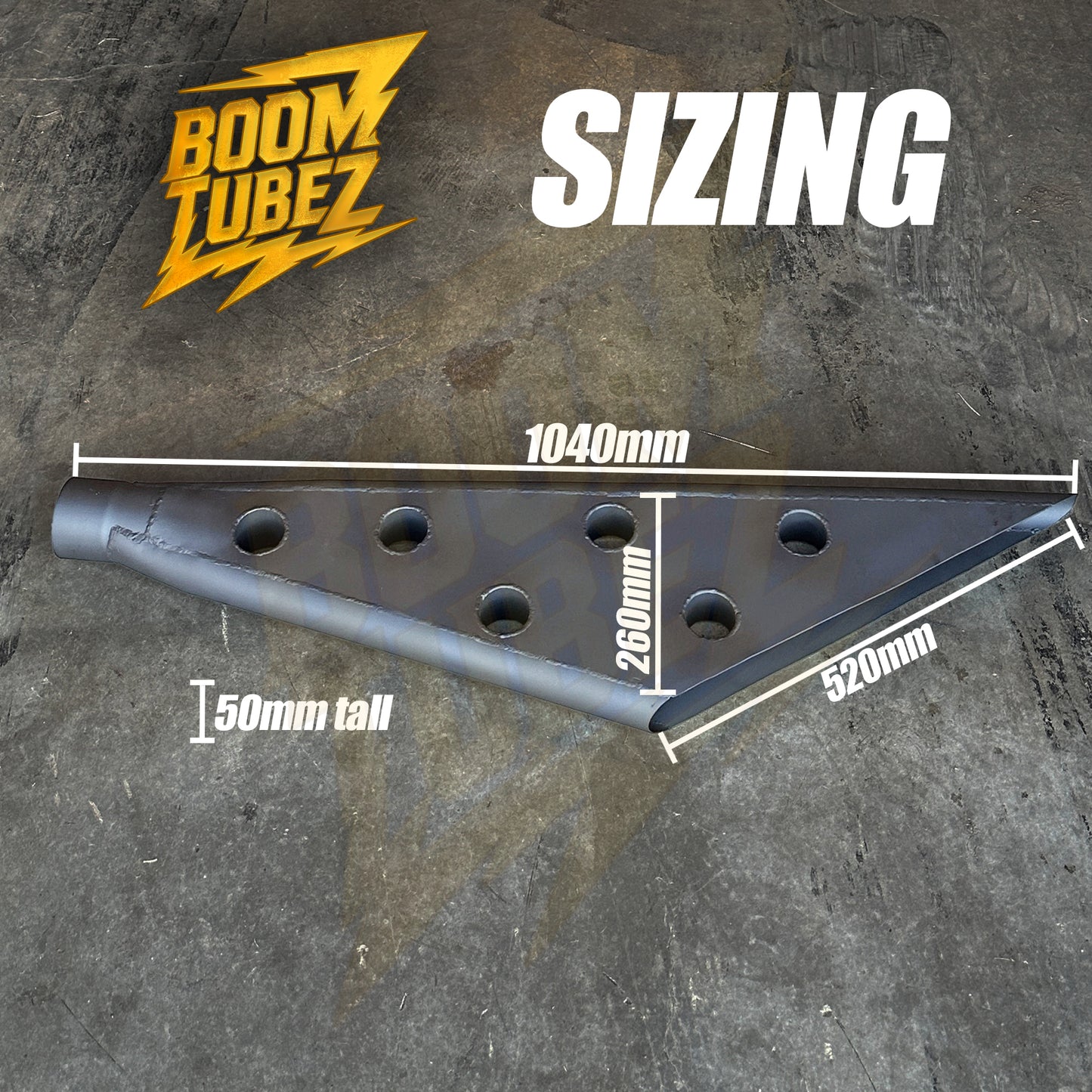 mild steel thats tig welded together for aggressive boom tube exhaust tip