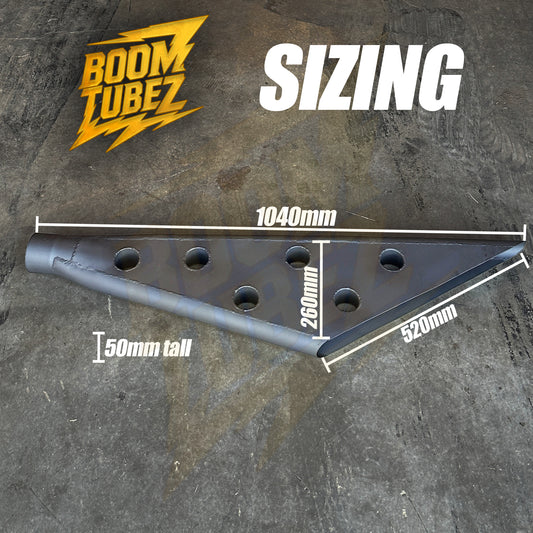 mild steel thats tig welded together for aggressive boom tube exhaust tip