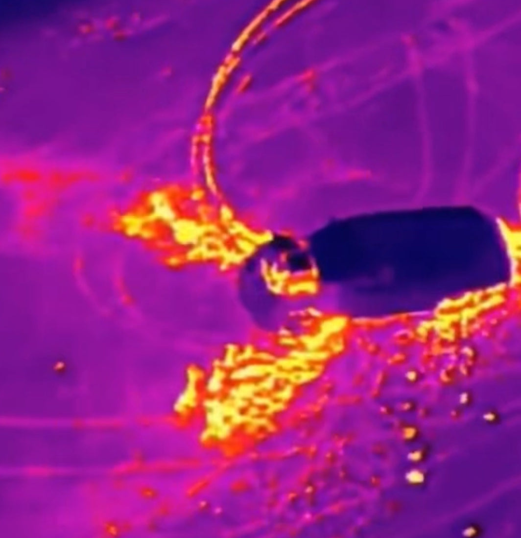 thermal imaging of blown burnout car at cleetus event